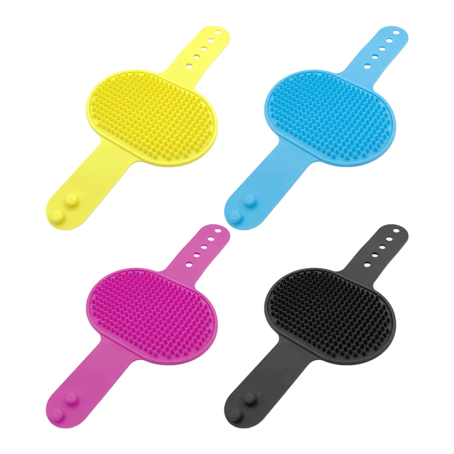 4 Pieces Pet Bath Brush, Dog Cat Bath Comb, Grooming Brush, Cat Grooming Brush, Soft Silicone Brush, Pet Supplies