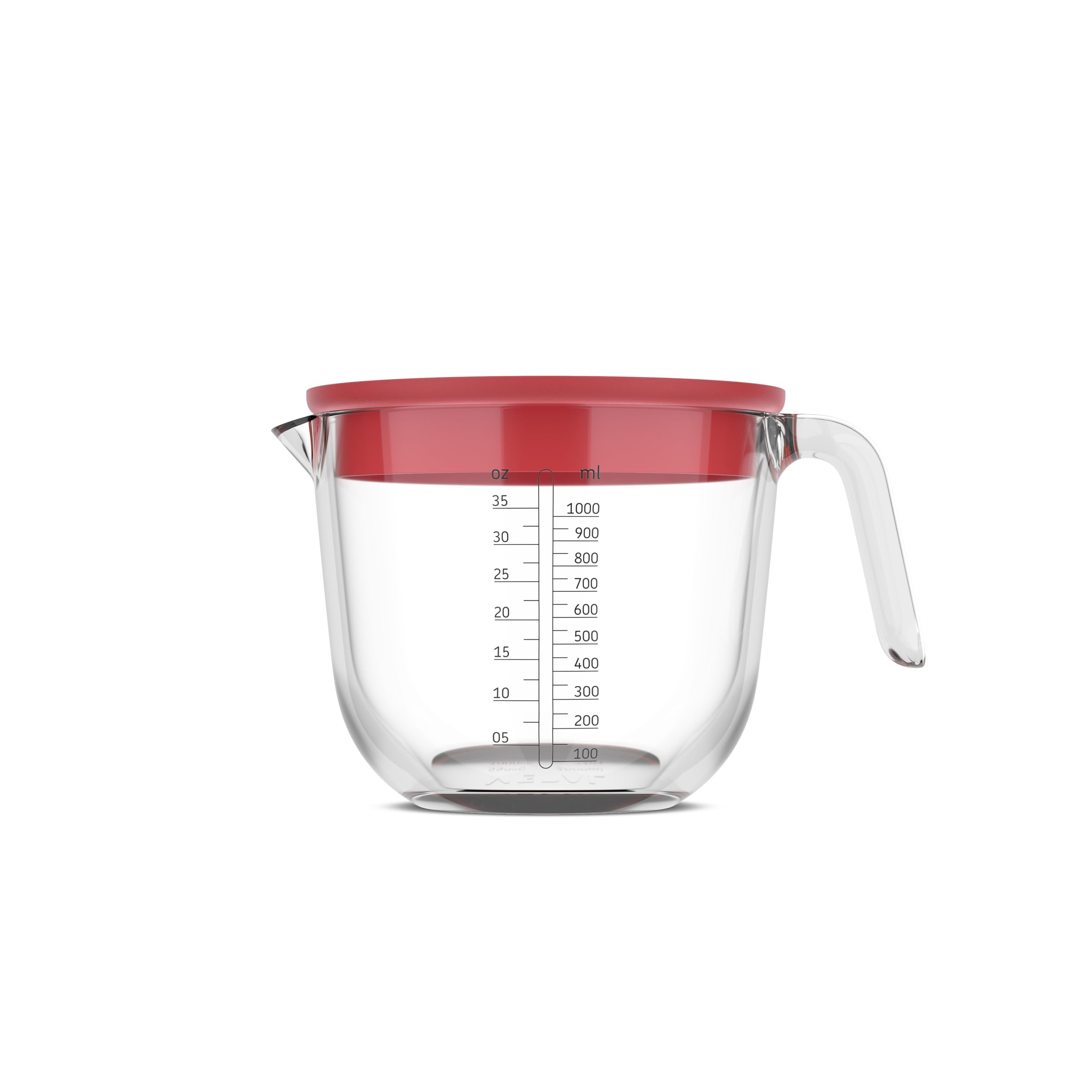 Mepal Szklany Dzbanek z Miarką i Pokrywką Chef it, Łatwa do Odczytania Skala, Bezpieczny w Mikrofalówce i Piekarniku, Nadaje się do Zmywarki, 1000 ml, Chalk