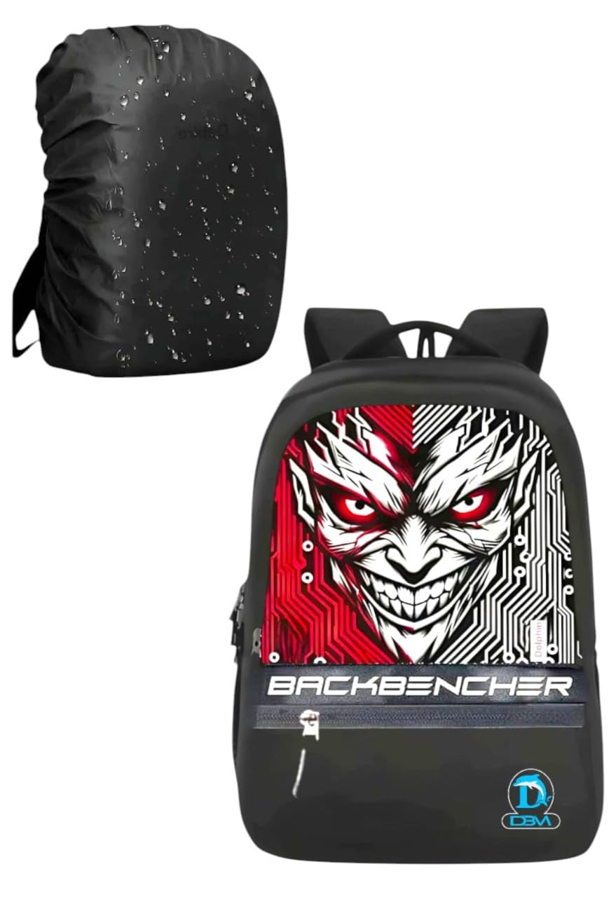 37L Backbencher Printed School Backpack for Boys with Rain Cover | Stylish Laptop & College Bag with Secret Pocket | Durable Waterproof Travel Backpack with Spacious Compartments & Padded Straps-image-23