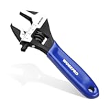 WORKPRO 4-Inch Mini Adjustable Wrench&comma; Cr-V Steel Wide Jaw Black Oxide Wrench for Small Nuts&comma; Metric & SAE Scales&comma; for Home&comma; Workshop and DIY