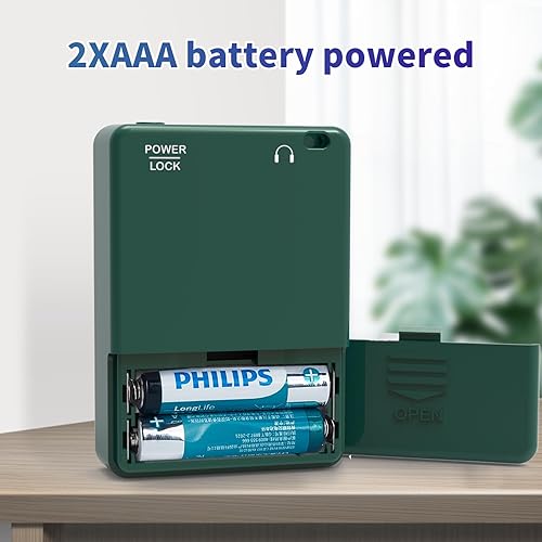 Miniatura 3 de Radio AM FM portátil de bolsillo con auriculares estéreo, radio a pilas por 3 AAA, preajuste manual, pantalla grande, radios de llave de bloqueo,