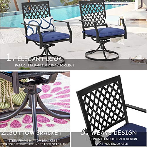 Lokatse Home PF19268-B Patio Swivel Rocker Chairs Furniture Metal Outdoor Dining Chairs thumb #5
