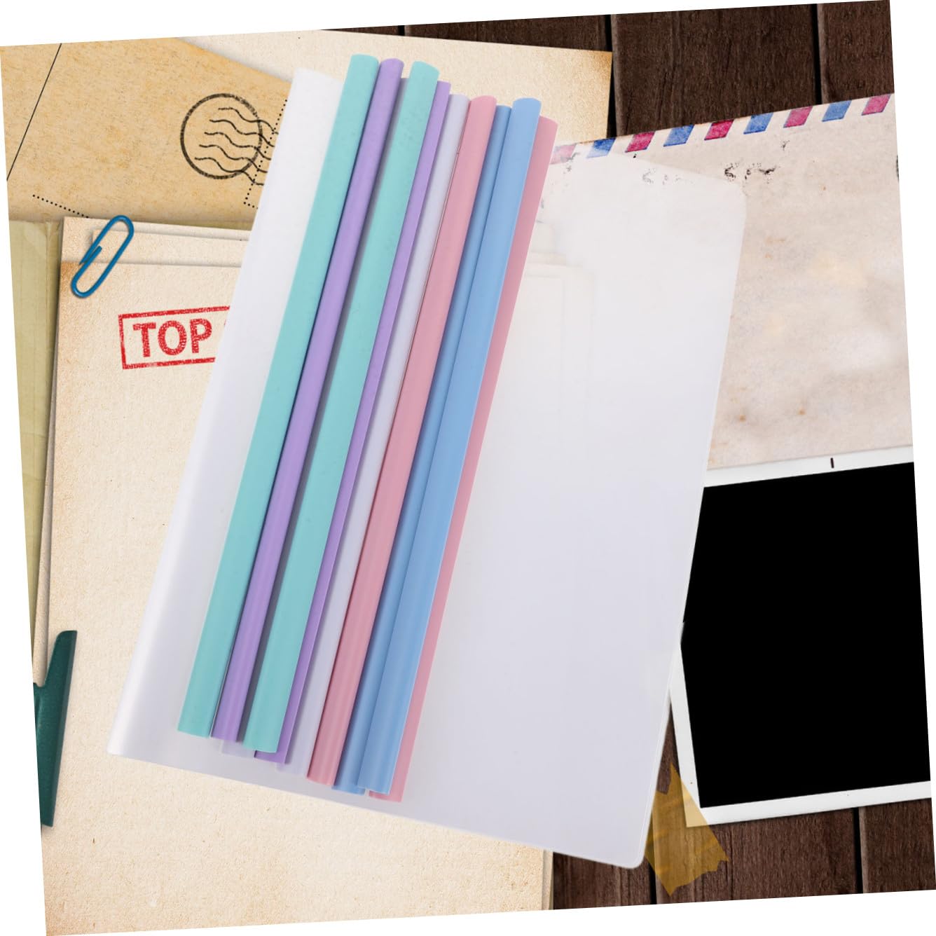 Cartelline a Leva in Plastica A4, 50 Pezzi, per Documenti | Organizzazione e Classificazione Rapida, Superficie Anti-spruzzo, Uso per Imprese e Presentazioni Colore Casuale