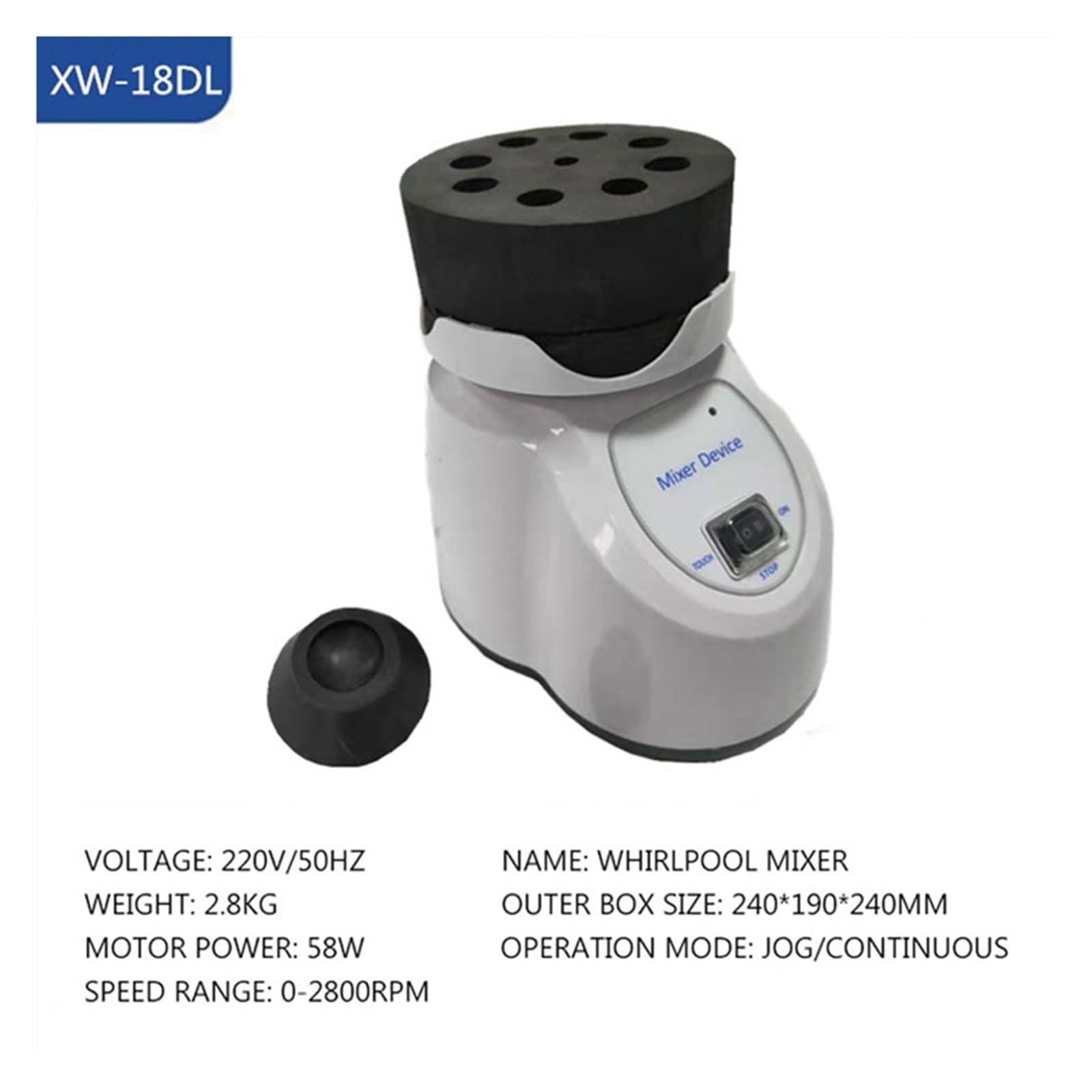 Mezclador de vórtice Oscilador Regulador velocidad multifuncional Centrífuga Agitador tubos ensayo punto móvil Laboratorios, industriales(XW-18D plus)