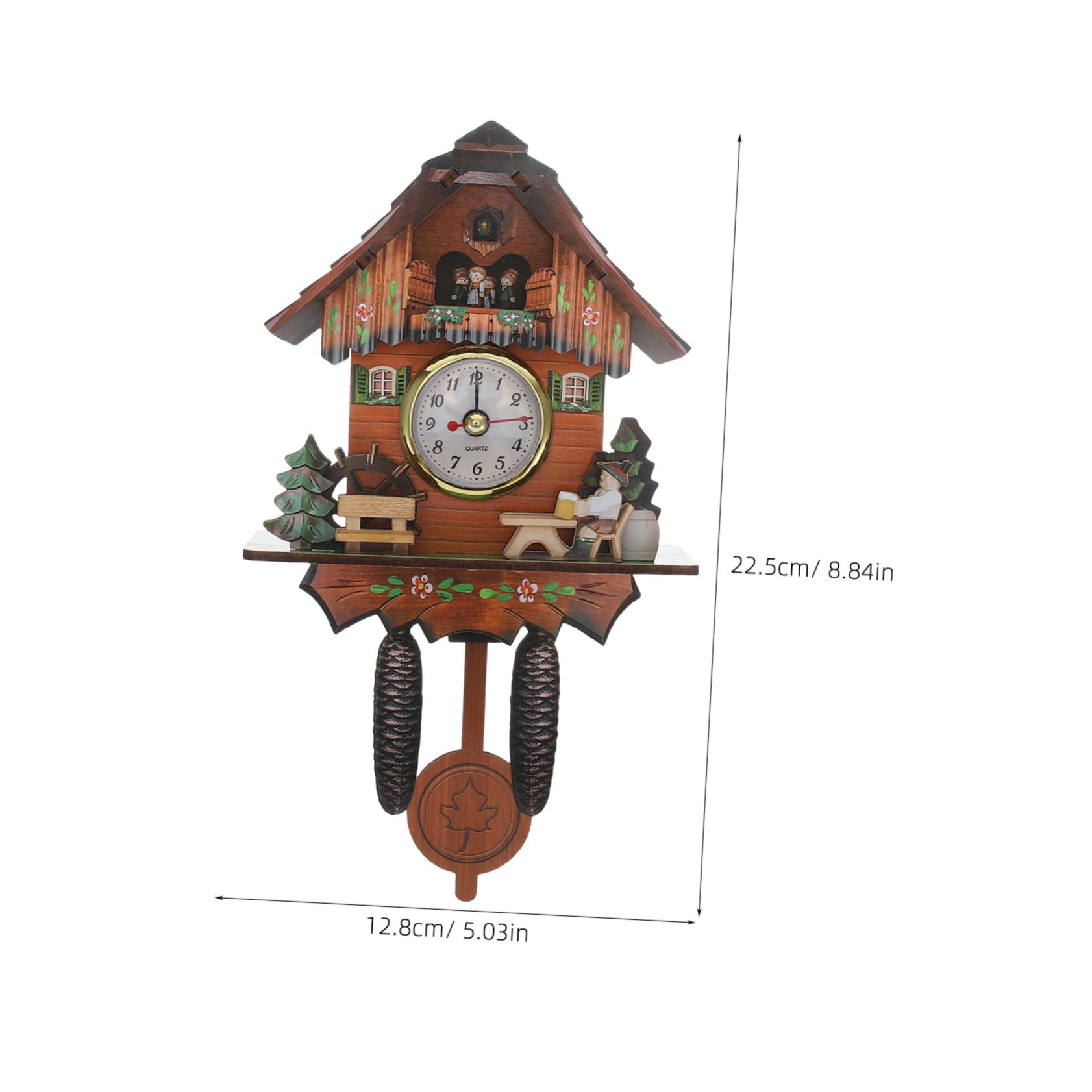 Reloj de Cuco de Pared de Madera Péndulo para Sala y Oficina