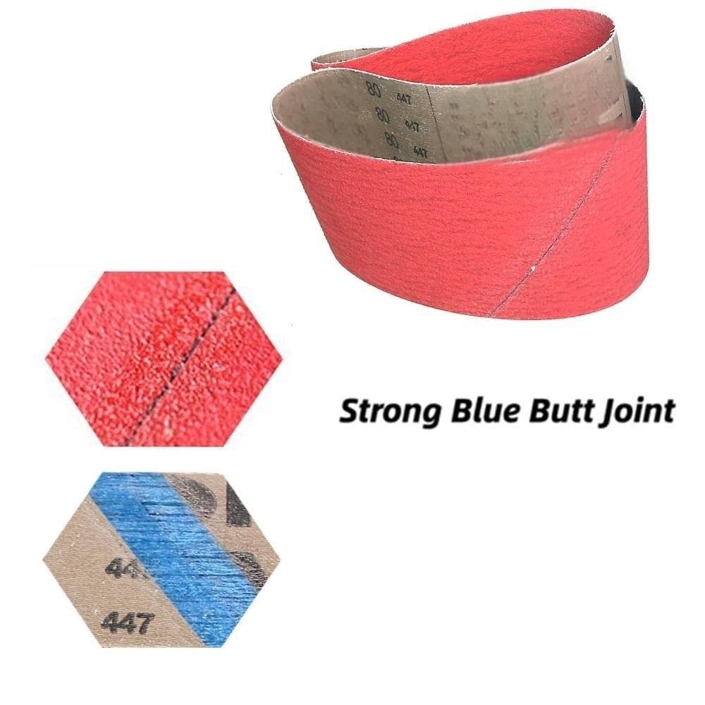 Nastri abrasivi in ​​ceramica for smerigliatura pesante di metalli duri, kit nastro abrasivo in ceramica 915x100mm, nastri 4 pezzi(60)
