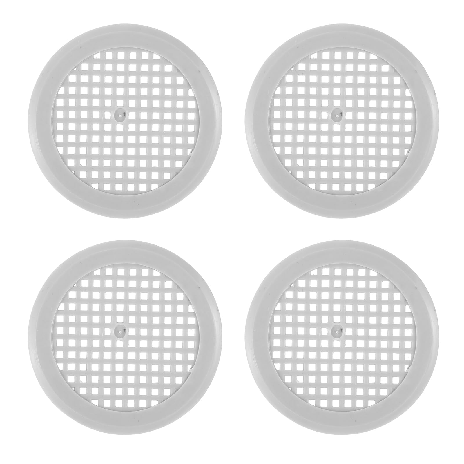 PATIKIL 2 Inch (50mm Openings) Round Air Vent Cover, 4PCS Plastic Circular Soffit Exhaust Vent Mesh Hole Ventilation Grille Cover for Bathroom Office Home Kitchen, Gray