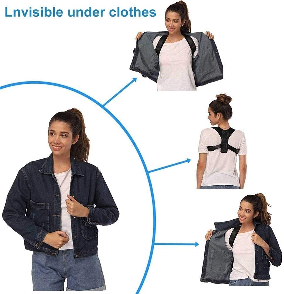 Corrector de postura, soporte de espalda, soporte de clavícula, corrector de espalda para mujeres y hombres