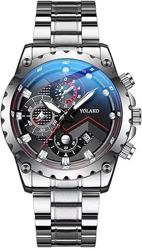 Miniatura 7 de CdyBox Reloj de pulsera de cuarzo de moda para hombre, reloj de pulsera de acero para hombre