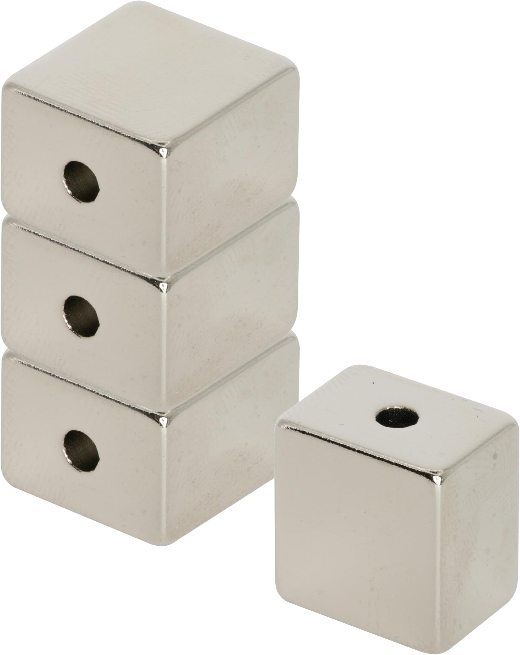 N42 Neodymium Hornby Train Magnets for Arts, Crafts, Model Making, DIY, Hobbies, Office and Home - 12.7mm x 9.3mm x 13.2mm w/ 2.5mm hole - Pack of 4