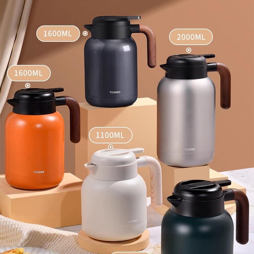 Jarra de café aislada – Olla térmica al vacío de acero inoxidable de 68 onzas para café, agua caliente, té y bebidas calientes