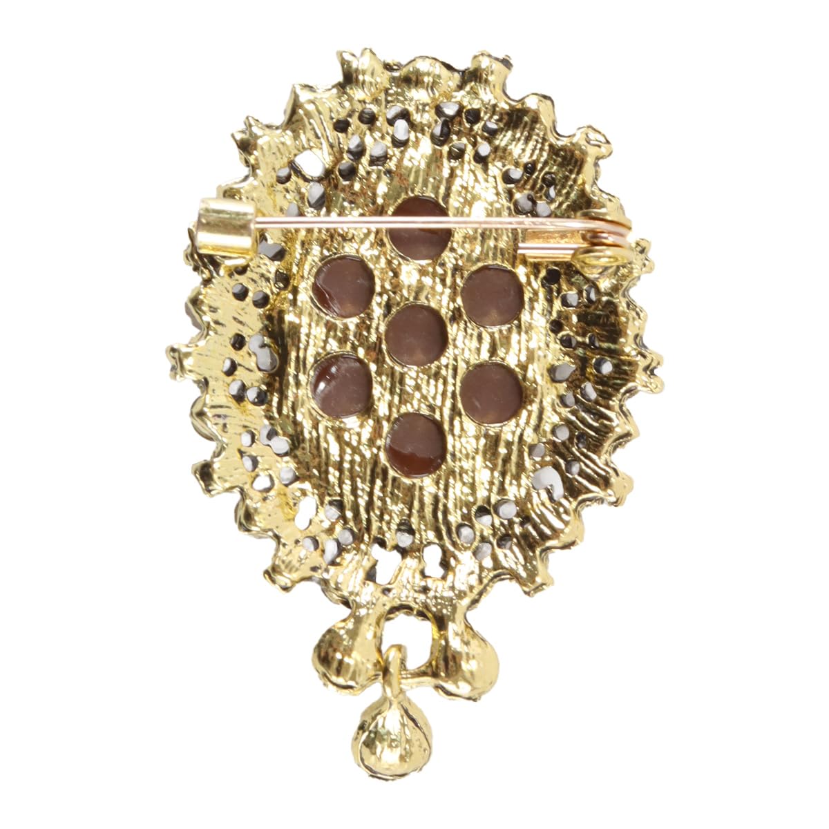 Broche colgante victoriano vintage camafeo metal 3,5 x 5 cm