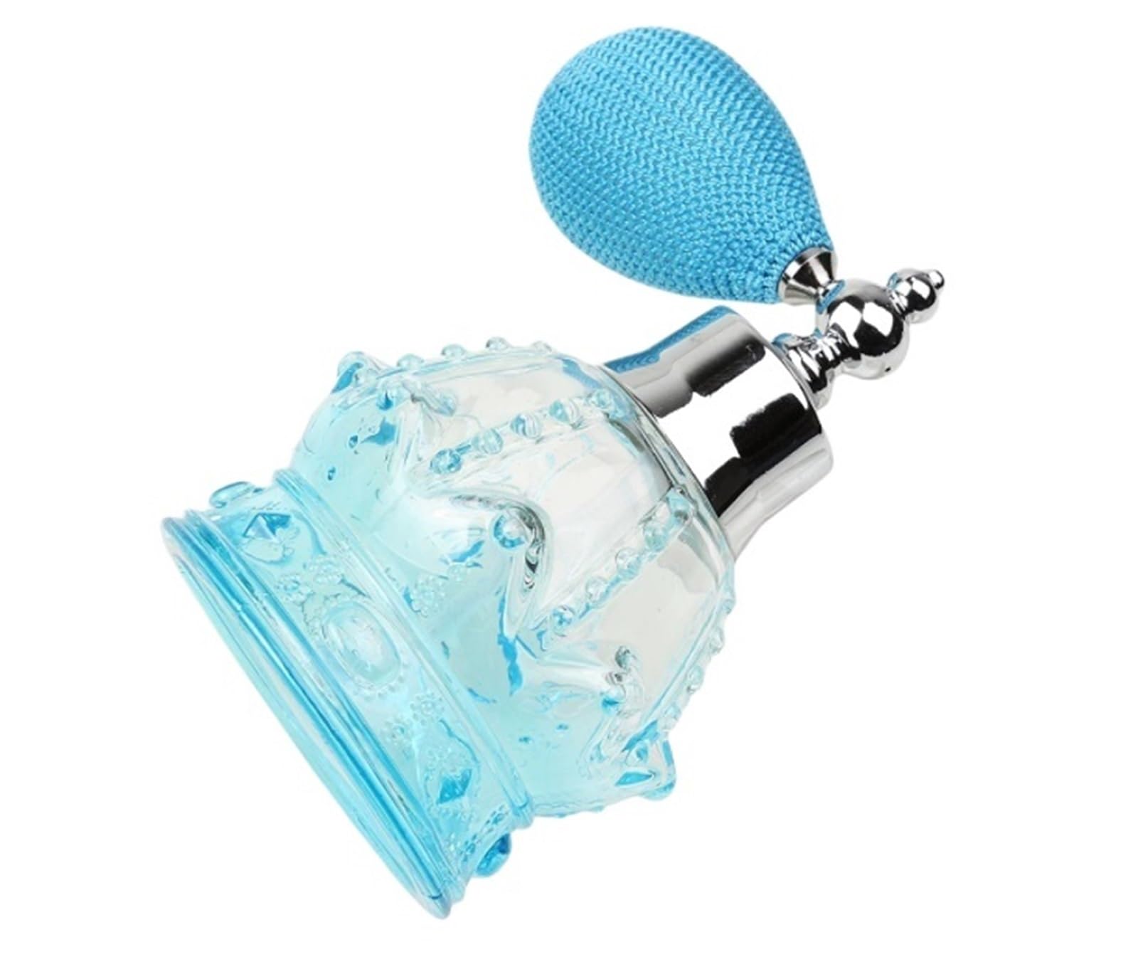1 Stücke Vintage Glas Parfüm Flasche Zerstäuber Spray Nachfüllbarer Diffusor for Duft und Reisegebrauch Für Balkone Und Gärten(Blue)