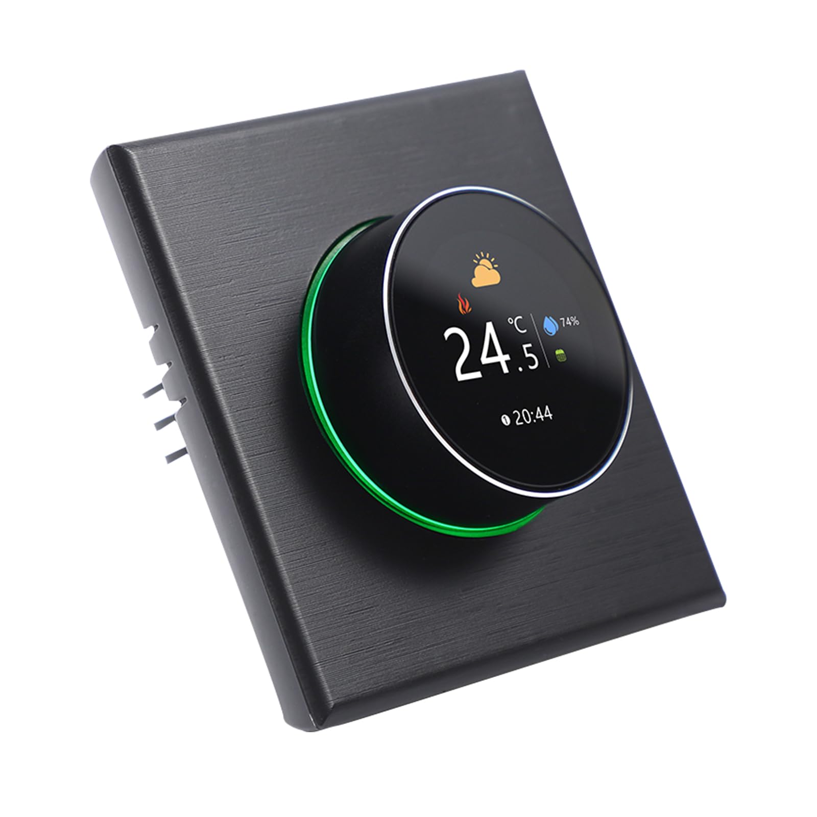 Termostato WiFi para Caldera de Gas,Inteligente termostato Control Botones,programable semanal/aplicación móvil/Control de Voz Compatible con Alexa/Google Home, 5A-Negro