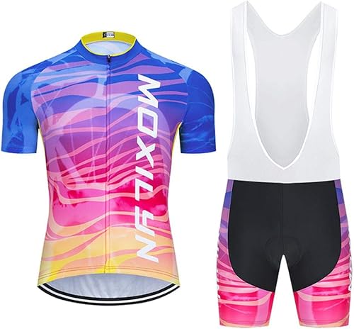 Camiseta de ciclismo para hombre, kit de ciclismo de MTB y pantalones cortos de ciclismo con almohadilla de gel 20D, conjunto de ropa de ciclismo