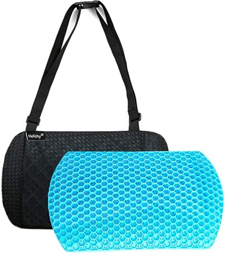 Almohada lumbar de gel de apoyo para la espalda, ayuda a aliviar el dolor de espalda y el dolor de ciática para asiento de automóvil, sillas de