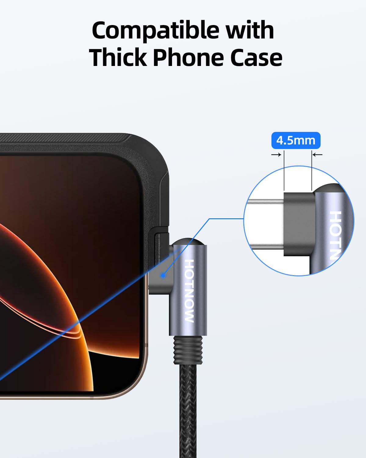 Right Angle USB C to USB C Cable 0.5FT 3Pack, Short 6 inch USB C Charger Cable 65W Fast Charging Cords for iPhone 15/16,Power Bank and USB Type C Devices - Image 6