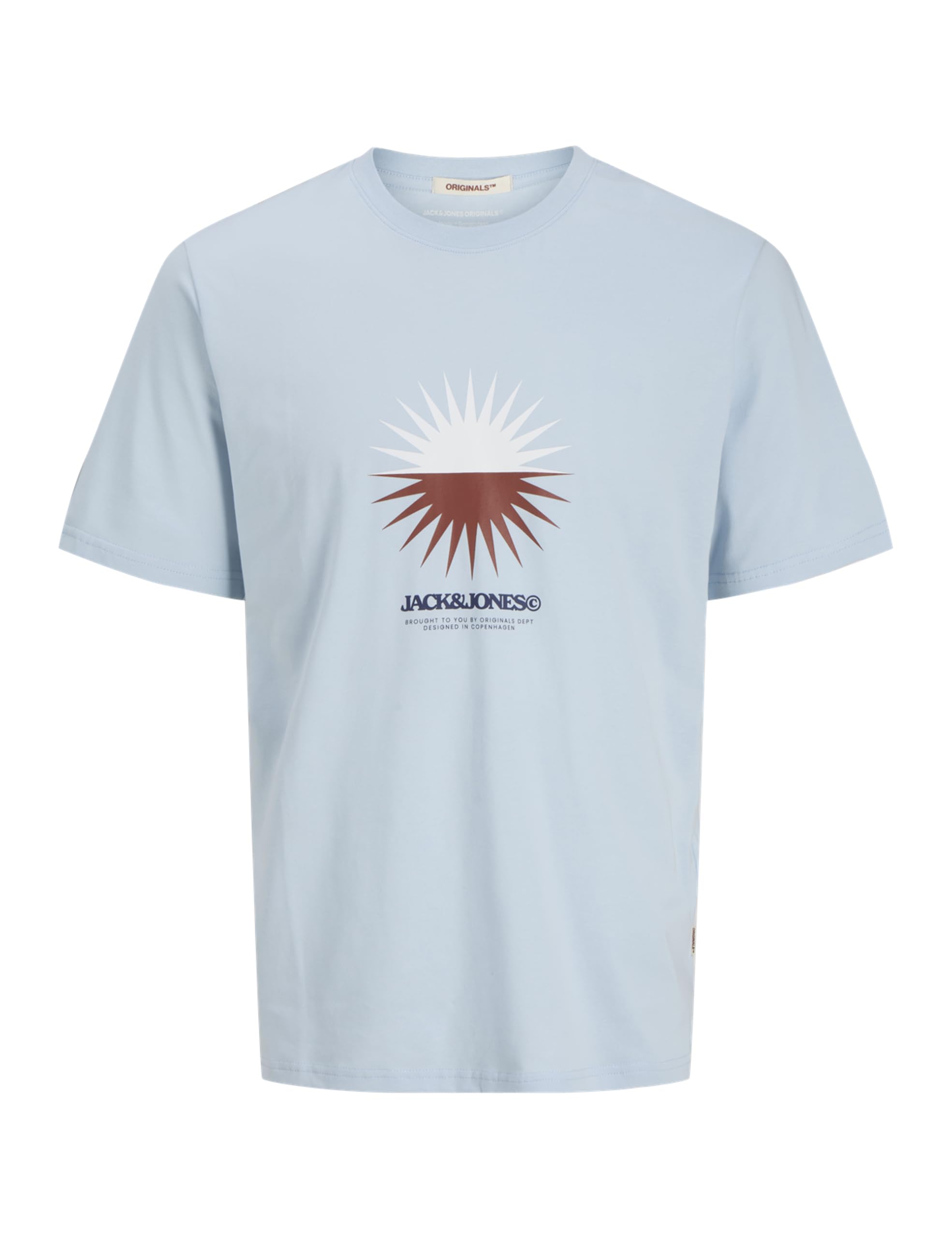 JACK & JONES Men's Jortavira Branding Tee SS Crew Neck, Skyway, M