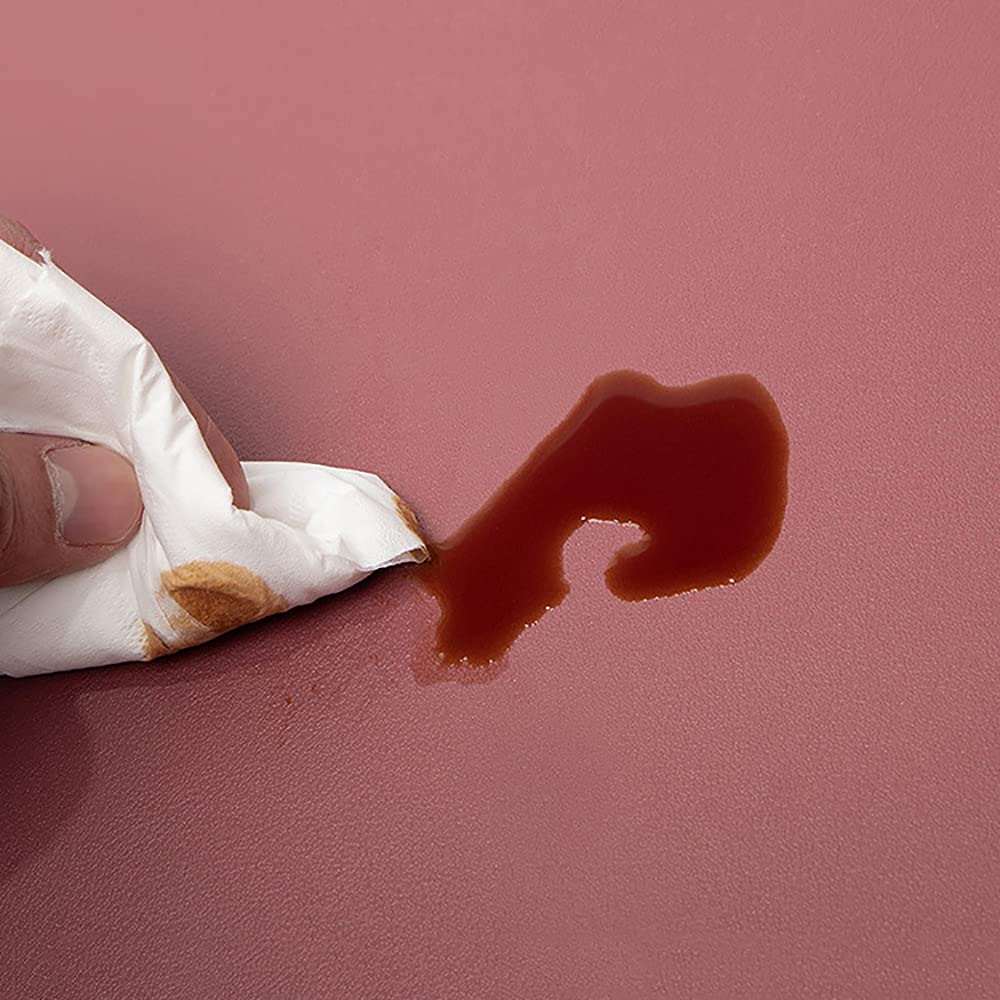 Ruby Lil Podkładka na biurko ze skóry PU do łatwego pisania, podwójna podkładka pod klawiaturę, wodoodporna duża skórzana podkładka pod mysz, ultracienka mata na biurko do biura domu, różowa + różowa, 89 x 45 cm