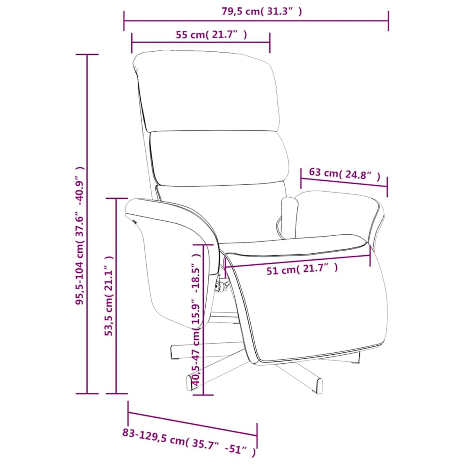 Fotel do masażu z funkcją leżenia i masażem wibracyjnym, 100% tkanina poliestrowa, ciemnozielony, 79,5 x 129,5 x 95,5 cm (pozycja leżąca), ergonomiczny