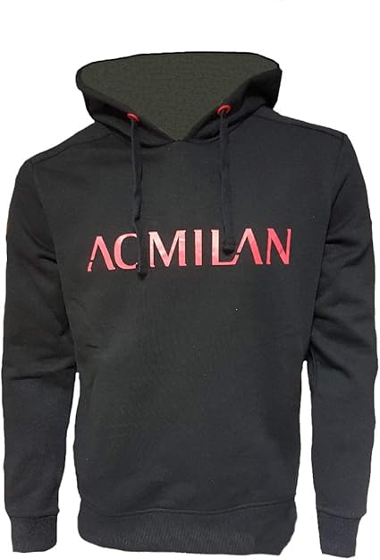 Felpa Con Cappuccio AC Milan - Logo Ufficiale, 80% Cotone 20% Poliestere - Foto 6