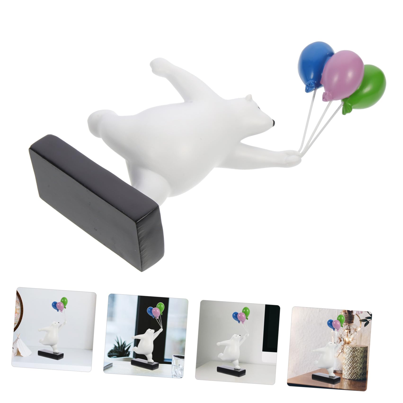 Operitacx Scultura Orso in Resina a Forma di Orso Palloncino per Decorazione da Tavolo e Ornamento per Casa Ufficio Stile Cartone Animato Vivace