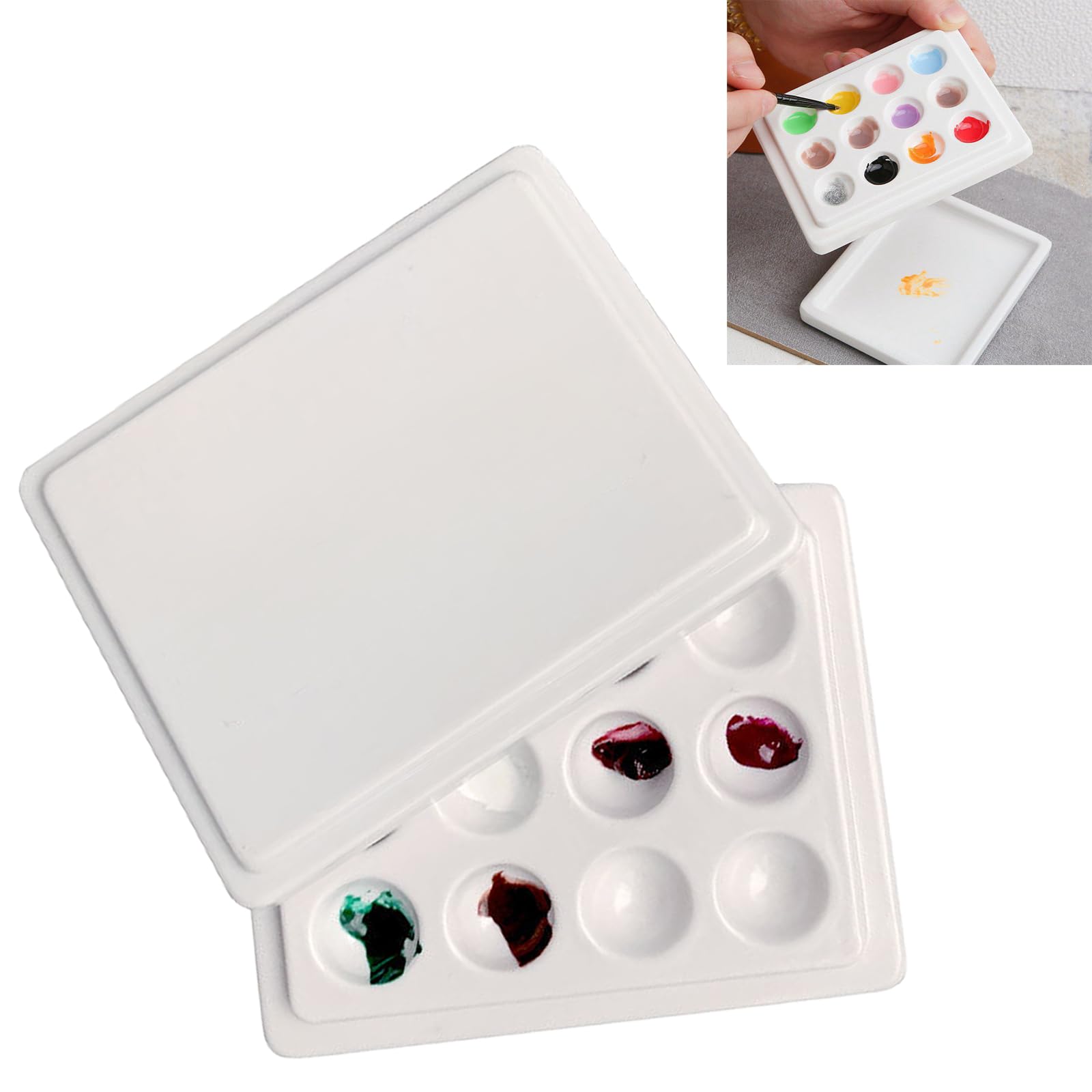 Prmape 2 Pcs Palette Peinture Pliable, Palette Aquarelle Vide avec 25