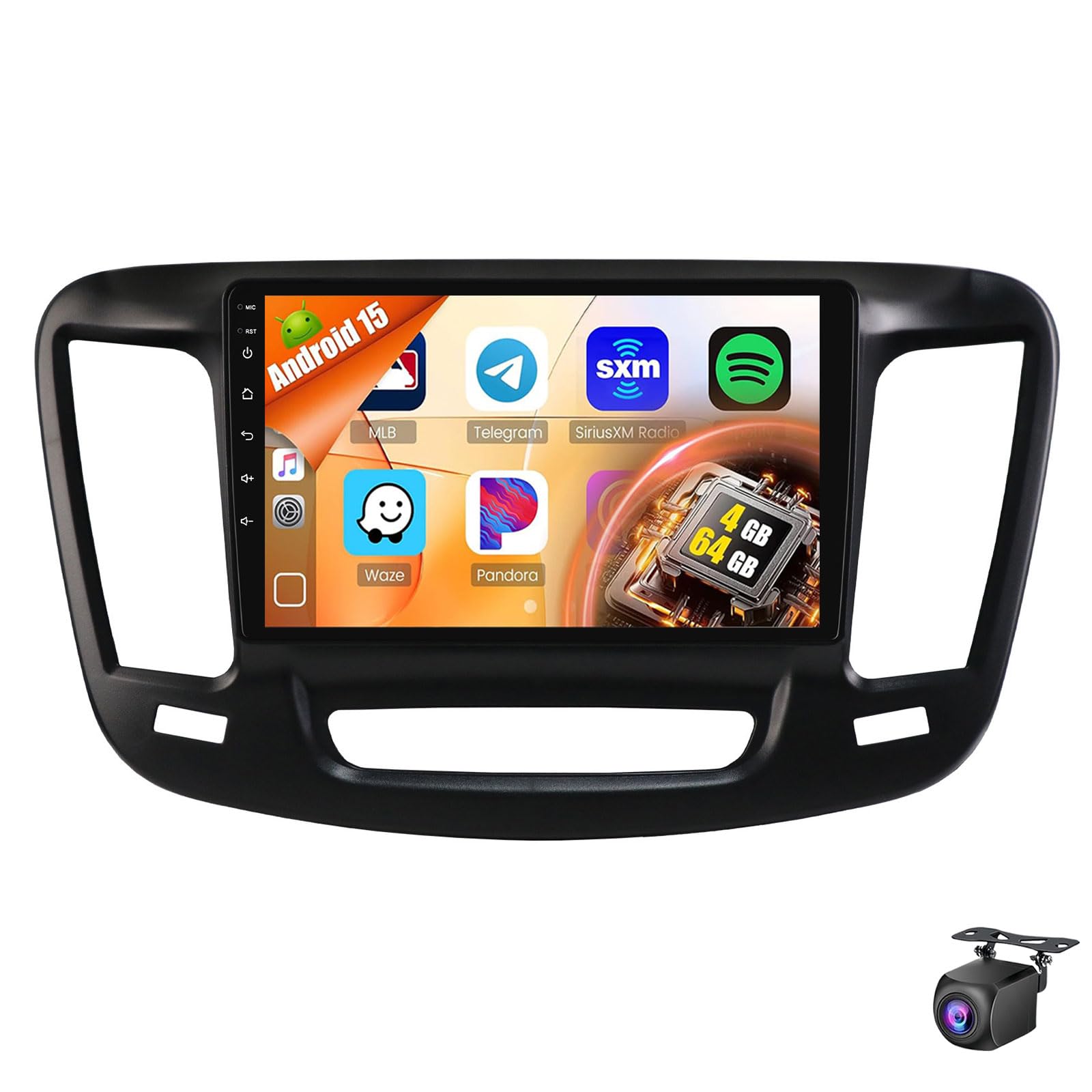 Car Radio For Chrysler 200 200C 200S 2015-2019 10 Inch Android 15 Touchscreen 1280*800 Stereo Wireless CarPlay Android Auto GPS Navigation/Bluetooth 5.0/Backup Camera/FM/RDS/SWC(Size:8Core 8+256G)