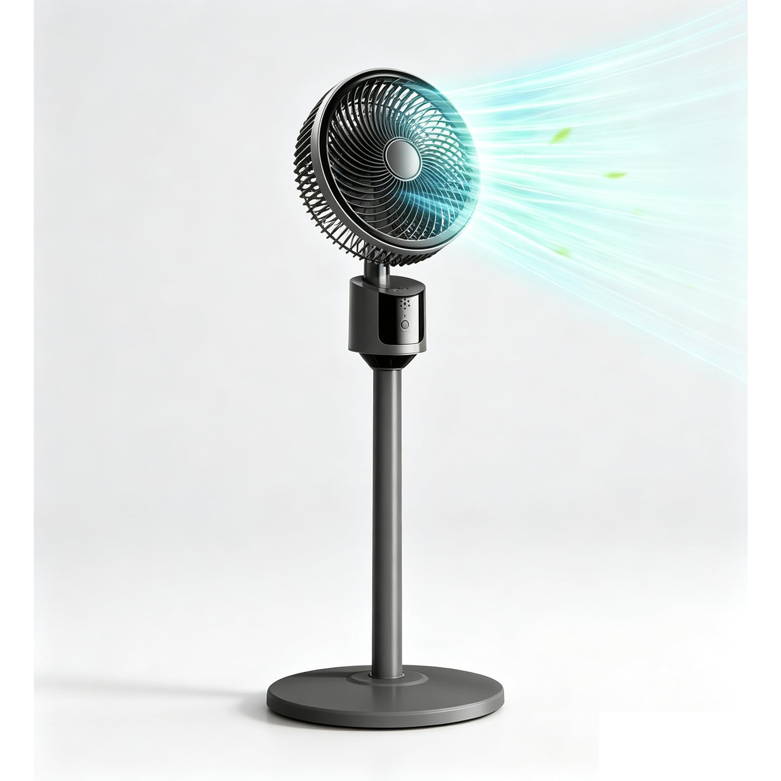 Ventilateur sur Pied Silencieux,Ventilateur USB Puissant 3 Vitesses,Hauteur et Inclinaison Réglables,Stable,Économique et Écologique,Idéal pour Maison,Bureau,Chambre et Extérieur (Gris Foncé)
