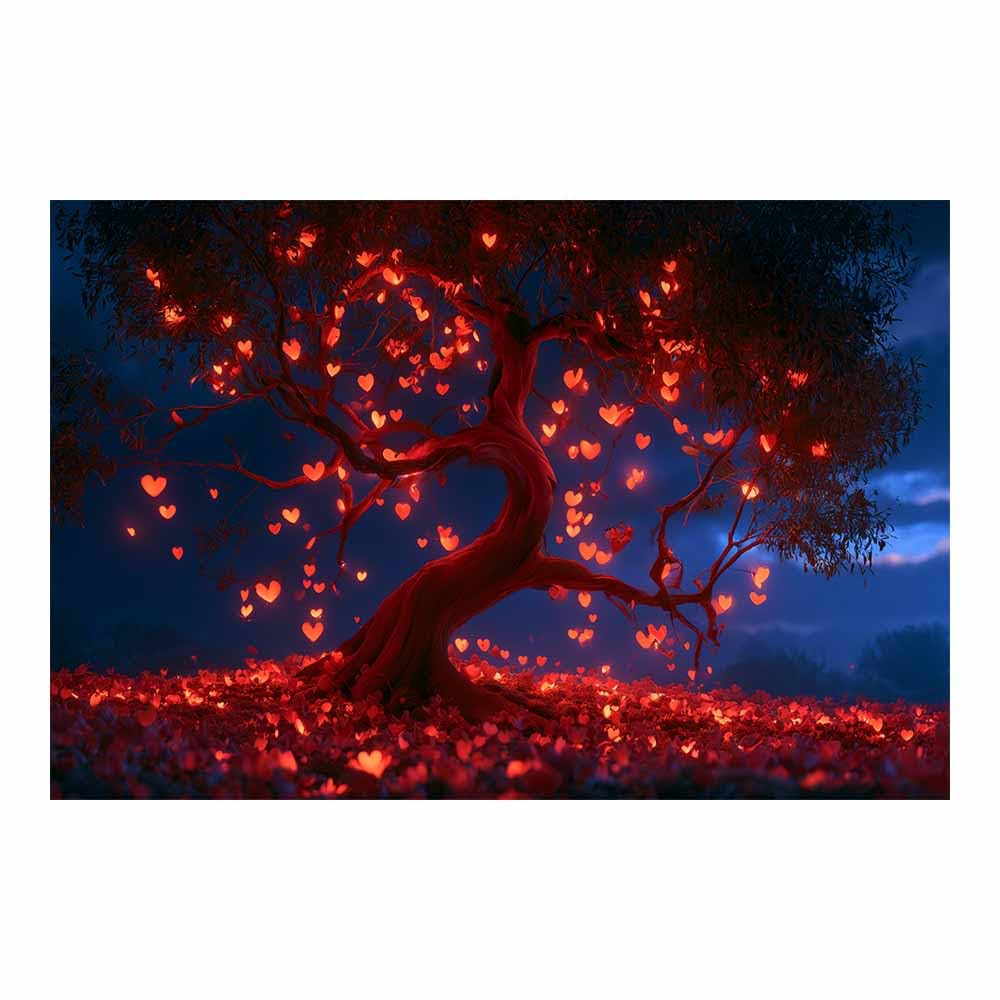 HOQIU Print Canvas Poster Decor Fairy lantern tree canvas prints, nature wall art, for Bathroom Home Office Decor(Multicolor)-80x120cm Unframed
