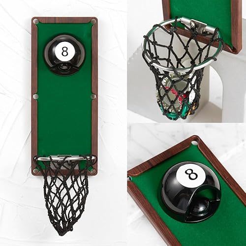 Miniatura 6 de Arola Abrebotellas magnético de bola de billar, abrebotellas extraíble para montar en la pared con coleccionista de tapas, regalo de cumpleaños para