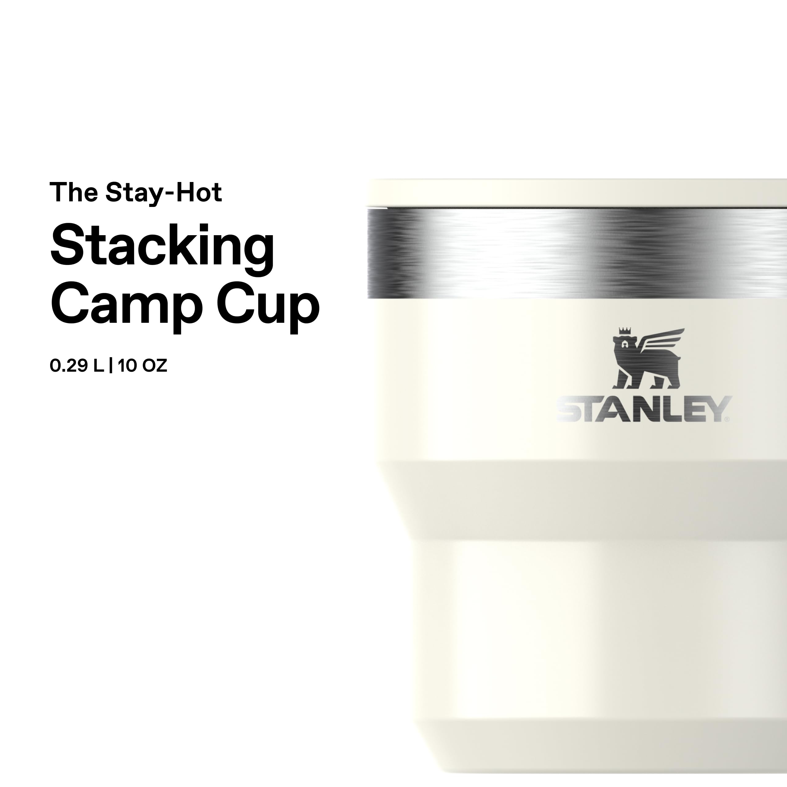 Stanley 1913 Stay-Hot tazza impilabile 0.29L - tazza da viaggio in acciaio inox - mantiene le bevande fredde per 2.5 ore - isolamento a doppia parete - lavabile in lavastoviglie - Cream