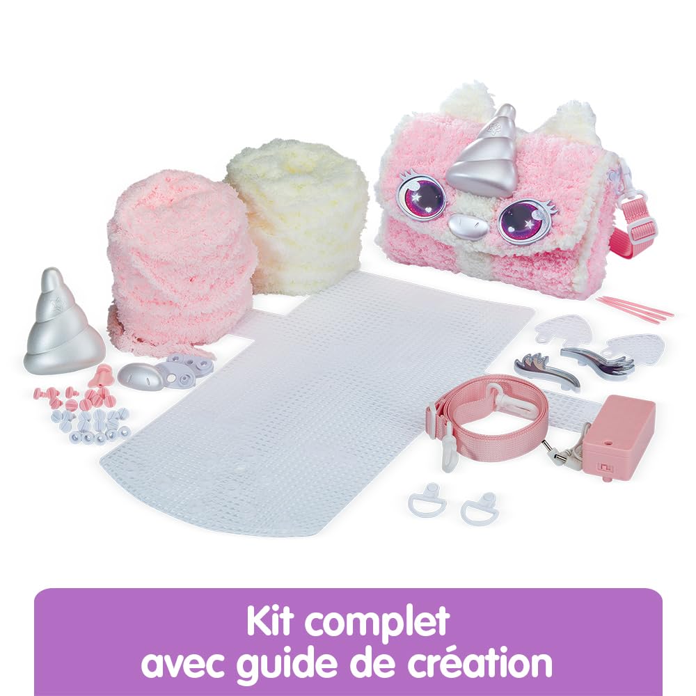 VTech - Kid'Couture My Magic'Fashion Unicorn Bag, ręczne szycie dziecięce, zestaw DIY interaktywna torebka do szycia, kreatywny wypoczynek elektroniczny, prezent dla dzieci od 6 lat - zawartość w