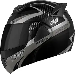 Capacete Articulado V-Pro Jet 2 Carbon Fundo Preto 60 Viseira Fumê Preto/Cinza