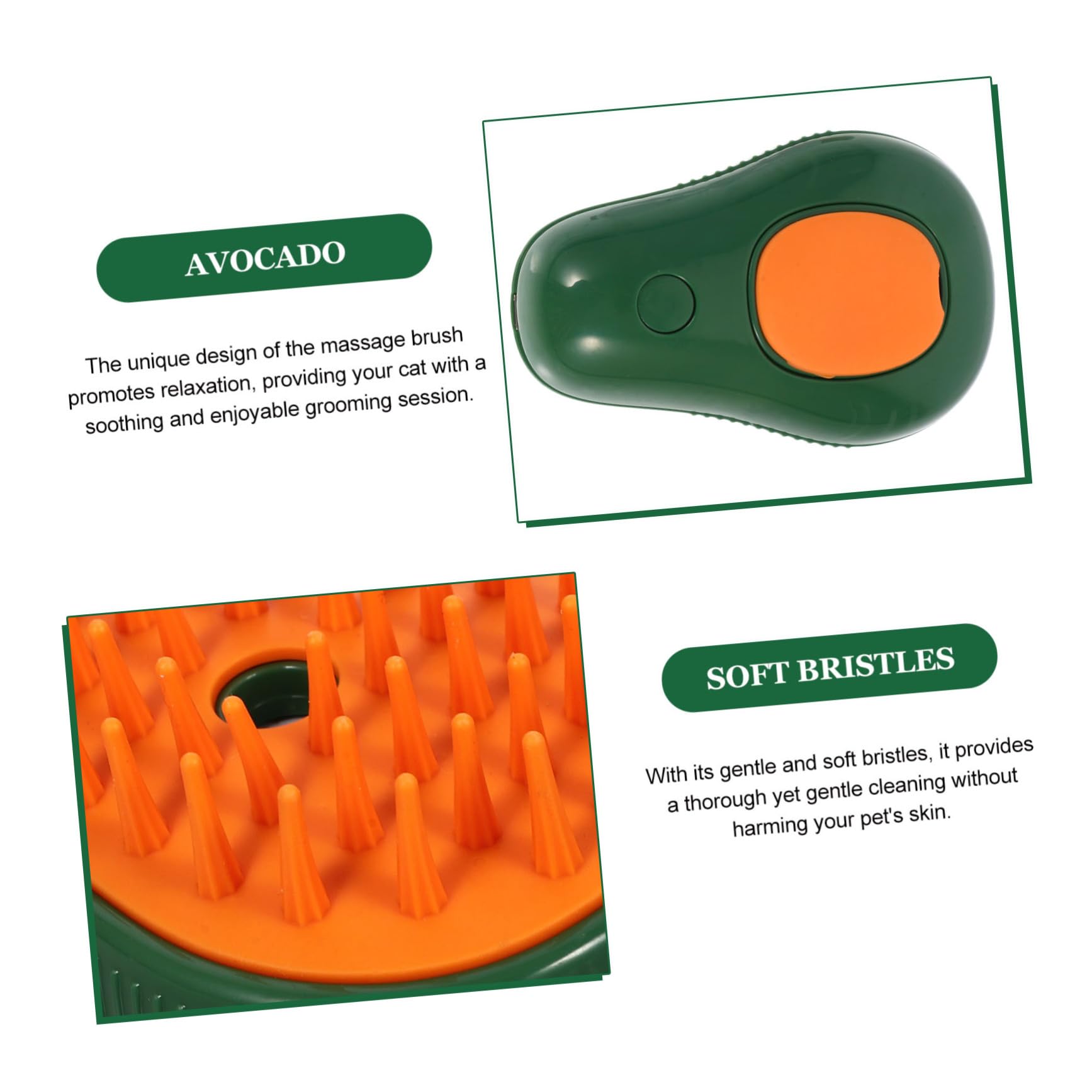 BESPORTBLE 5pièces Brosse à Vapeur Pour Chat Avocat Brosse De Massage Auto-nettoyante Pour Toilettage Apaisant Et Pratique Lors Bain Animaux De Compagnie