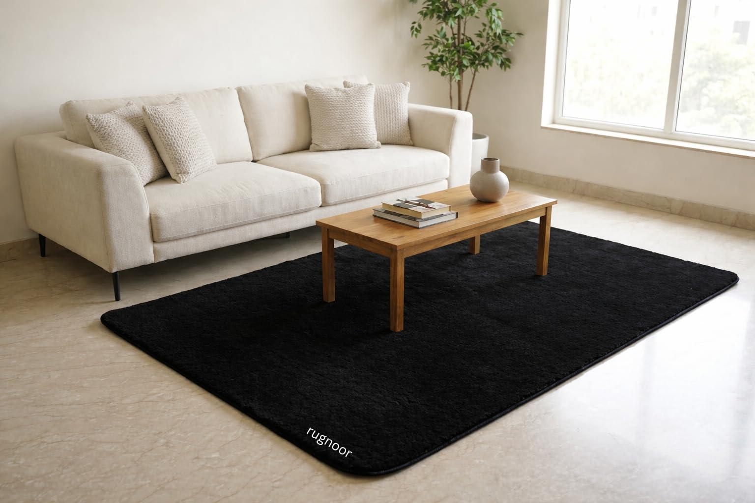 Buy RUGNOOR Carpets for Living Room 3x6 Feet Small Solid Fur Area