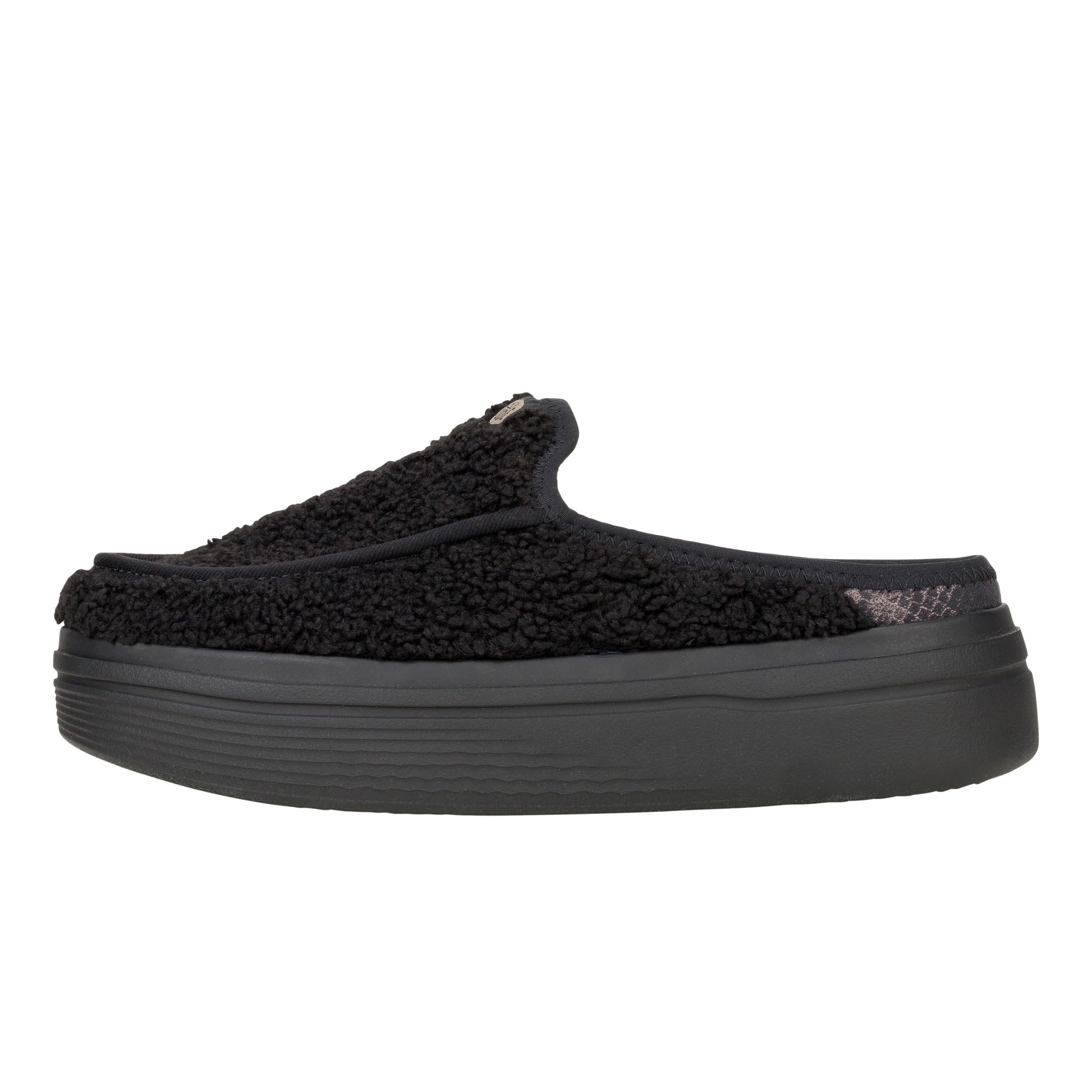 Women's Austin Lift Platform Mule | Casual Slip-On Shoes | Lightweight, Comfortable, Stylish Everyday Footwear, Black Sherpa, 8-image-7