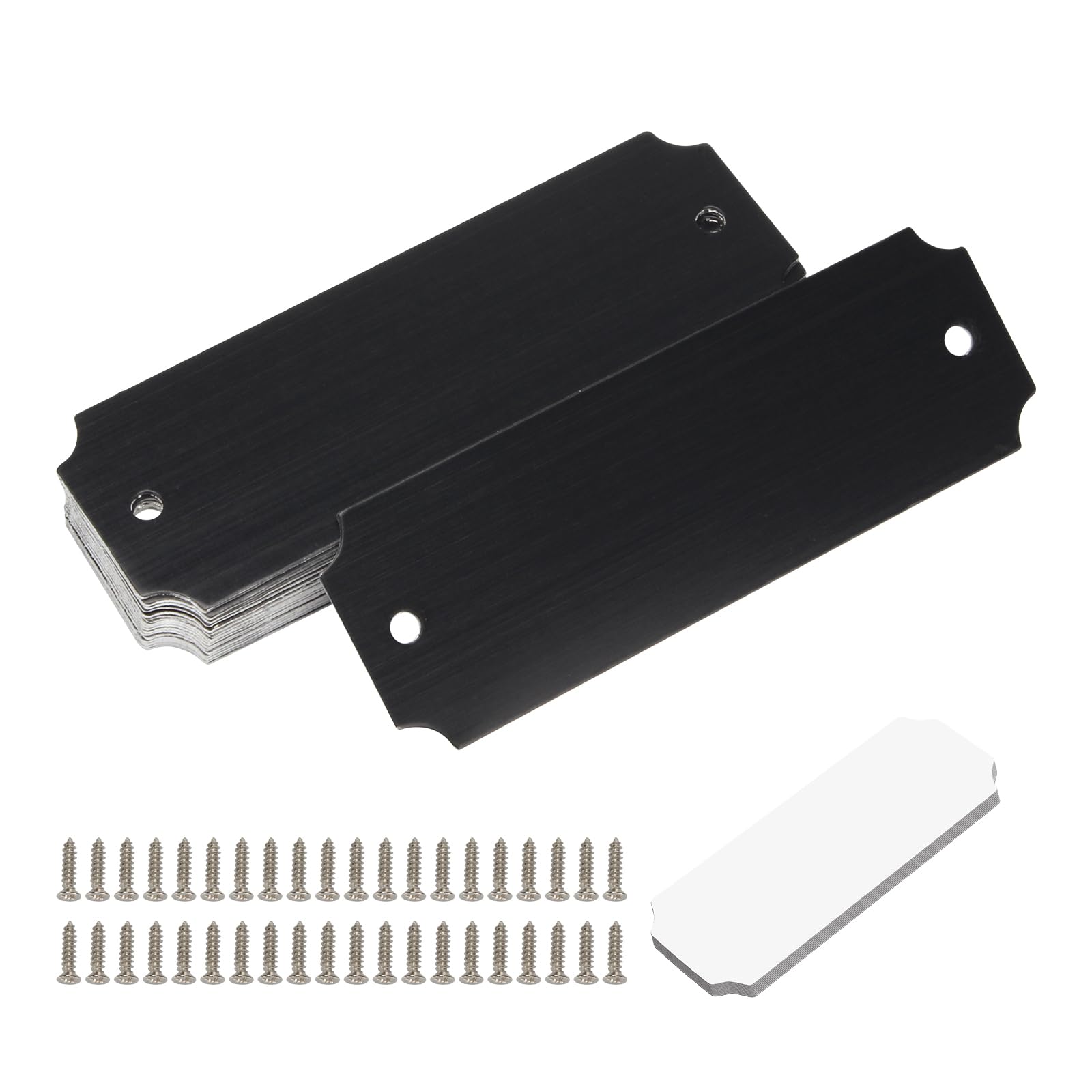 VALIEM ネーム鉢 NAME-BL-XS01WH MOLD: BLOCK 2x8 Black Acrylic Name Plates | Name Tag, Inc.
