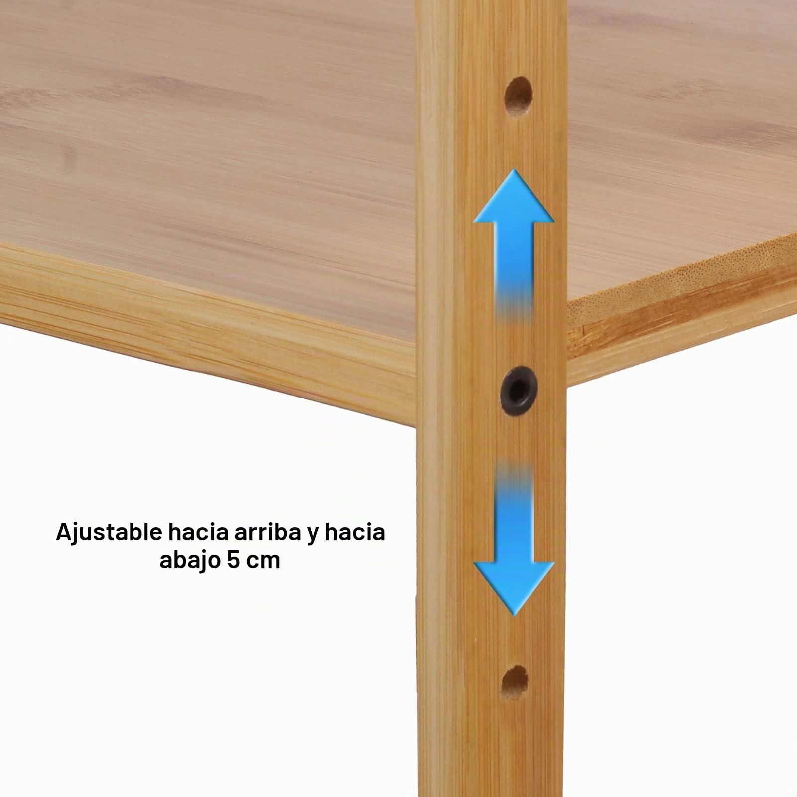 Vinteky Soporte Microondas de Madera, Estante para Horno de Microondas, Estante de Cocina de 3 Niveles con 4 Ganchos, Estantería Cocina Altura Ajustable