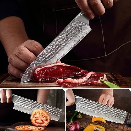 Miniatura 28 de Home Safety Cuchillo de chef japonés profesional de acero de Damasco de 8 pulgadas, cuchillo de cocina VG-10, cuchillos de chef de damasco, cuchillo