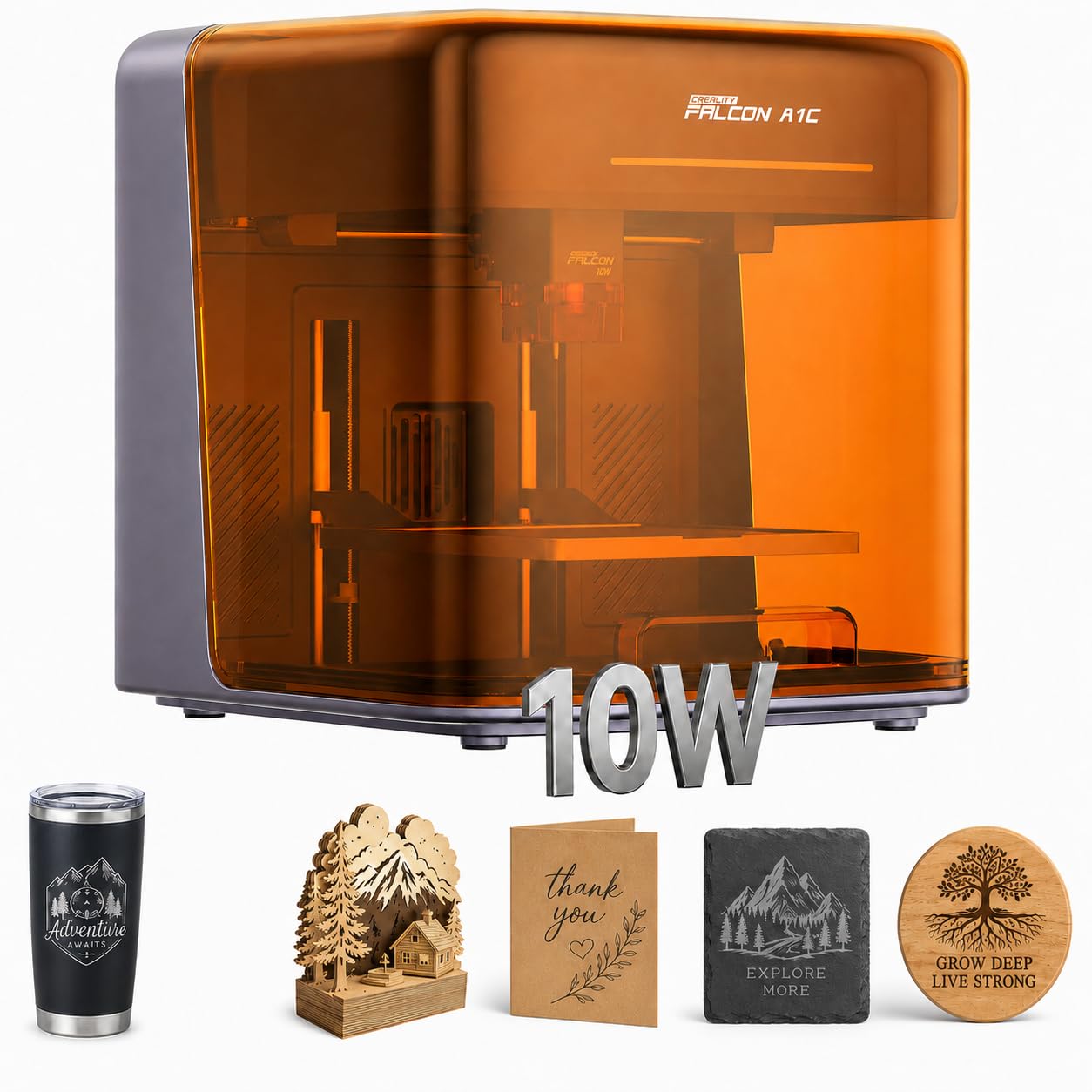 Creality Falcon A1C 10W Découpeuse Laser, Caméra IA, Graveur Laser Classe 1
