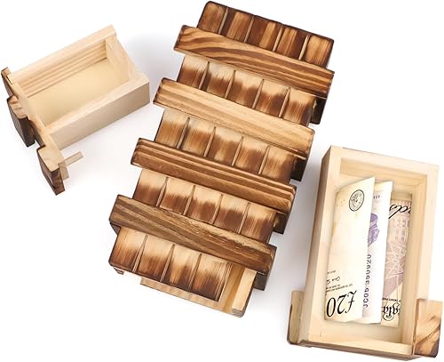 DIPALENT Caja secreta de rompecabezas para adultos y niños, caja misteriosa de madera con compartimentos ocultos, fácil de abrir y adecuada para