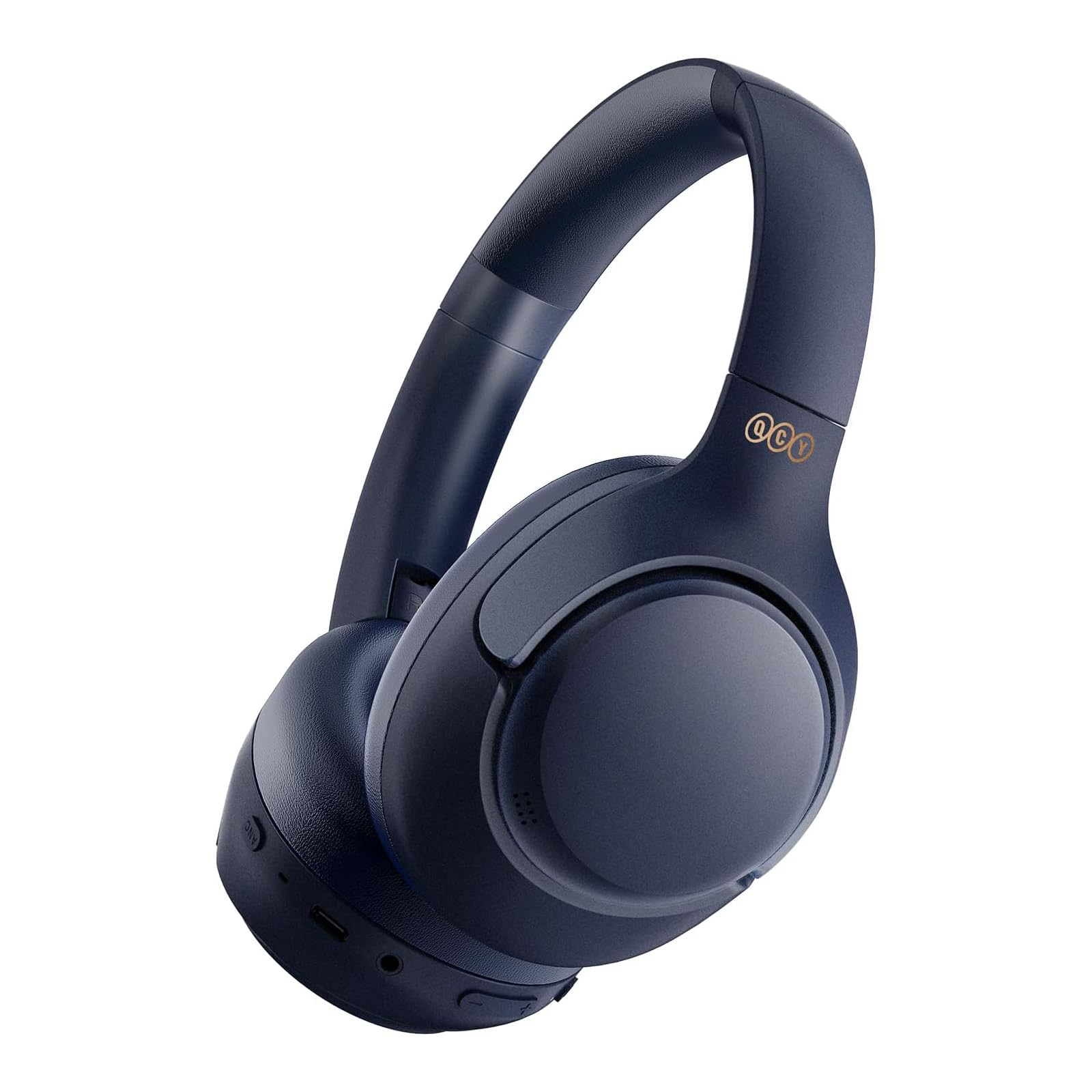 QCY H3 Hybrid Active Noise Cancelling Headphones, Hi-Res Sound Bluetooth headphones, 60H Playtime Foldable Over-ear Wireless Headphones, Built-in ANC Mics, Multipoint Connection, App Custom EQ, Blue