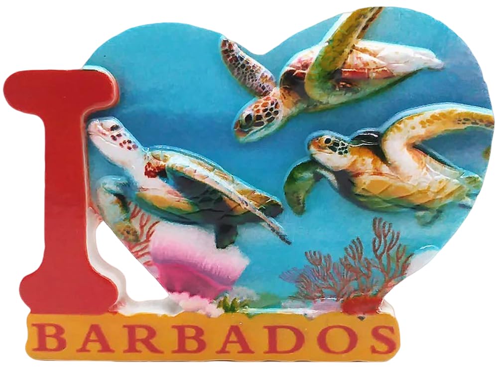 Muyu Magnet Brown 3D Sea Turtle Of Barbados Caribbean Fridge Magnet Souvenir Gift,Home & Kitchen Decoration Magnetic Sticker,Barbados Refrigerator Magnet Collection
