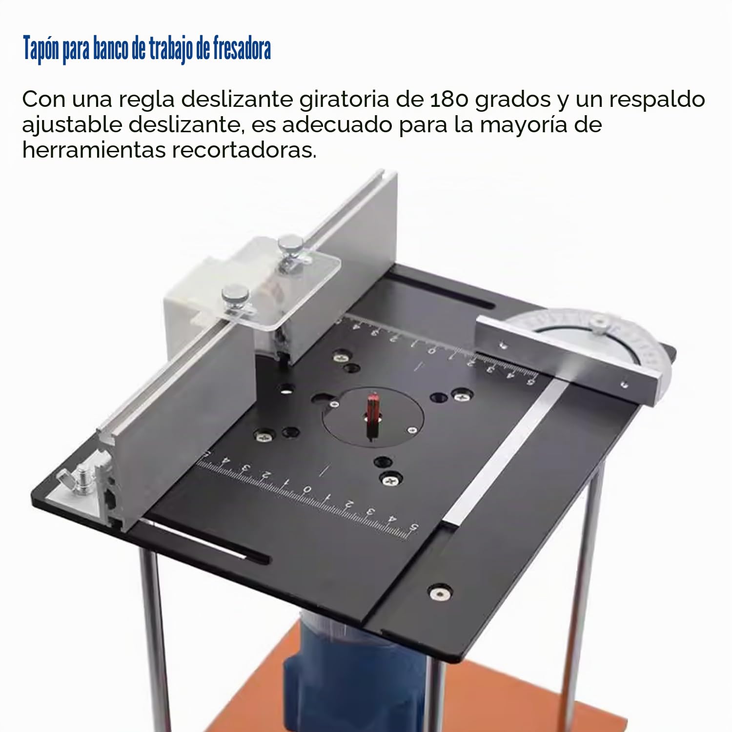 Placas de Inserción de Mesa Fresadora para Madera de Aluminio, Placas de Inserción de Sierra de Mesa Con Respaldo de Regla Angular, Mesa para Fresadora para Fresar y Ranurar