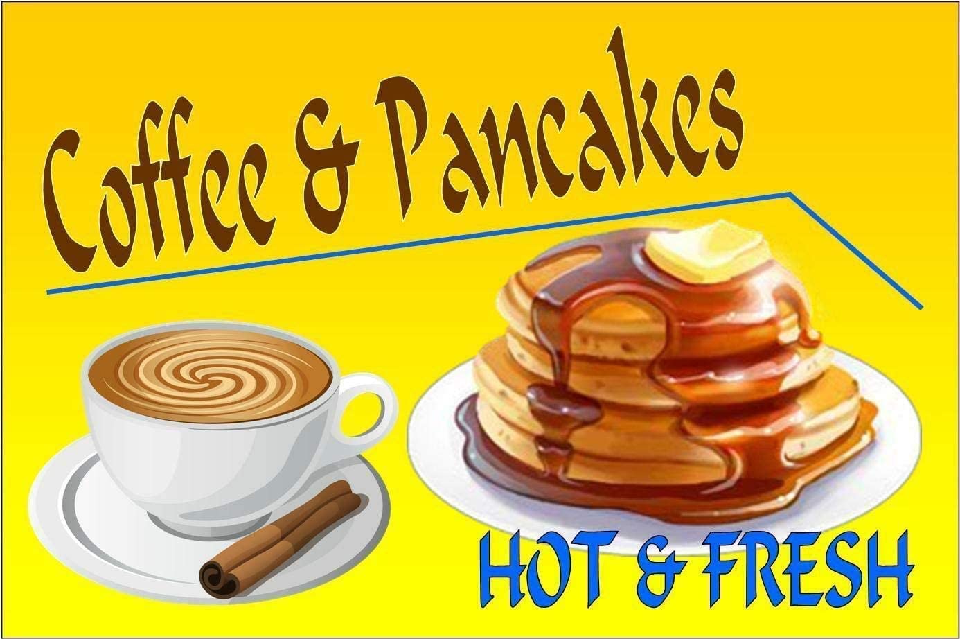 rayprint Coffee Pancakes Vintage Tin Sign Wall Decoration Plaque Coffee Shop Home Kitchen Wall Plaque Decoration 8x12inch