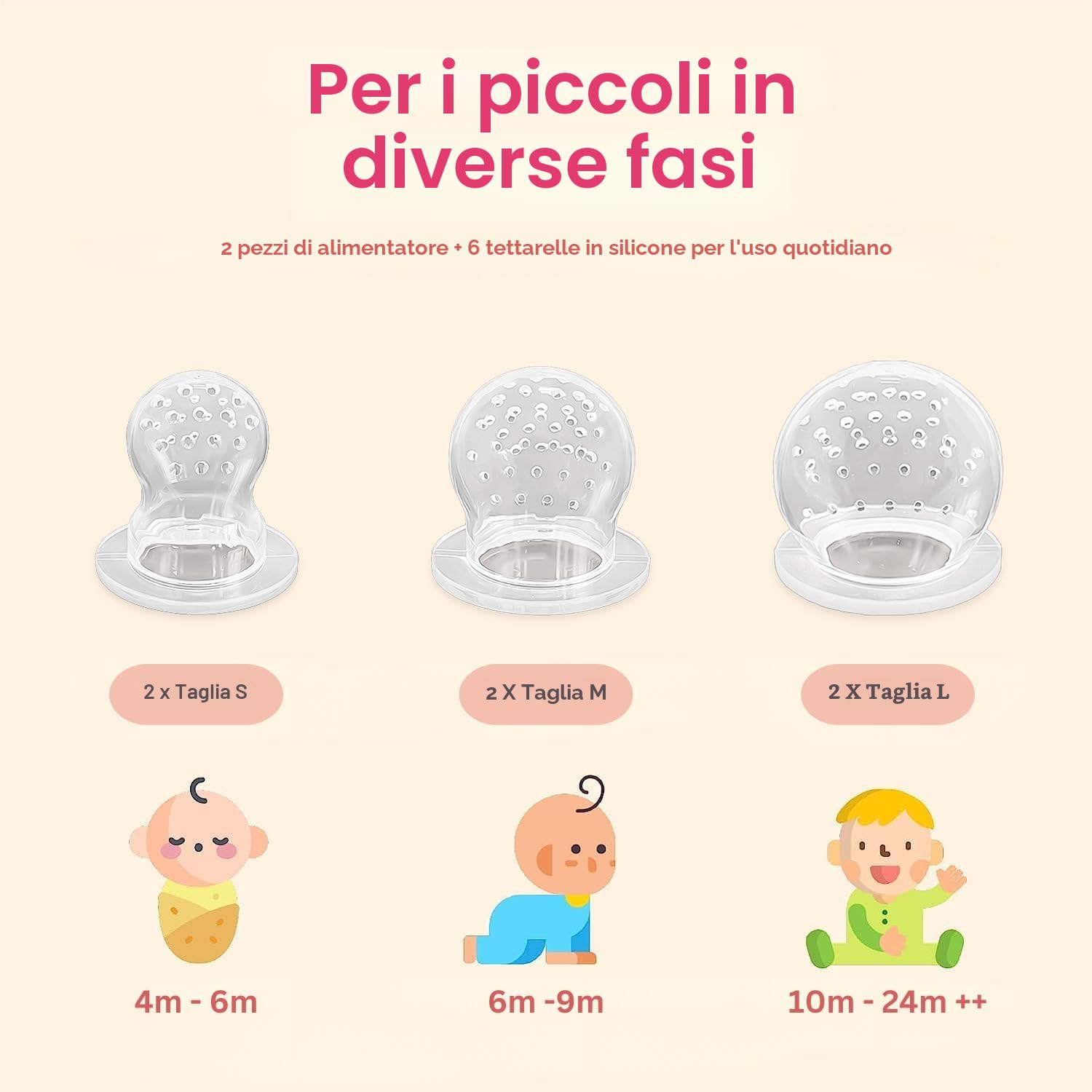 Ciuccio per Frutta Neonati Alimenti NatureBond (2 Pezzi) – Gioco per Stimolare la Dentizione dei Bambini in Colori che Stimolano l’Appetito (Giallo e Aranciona)