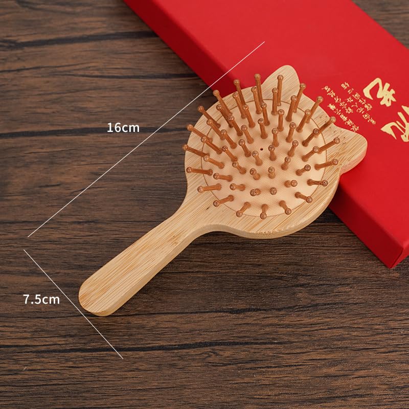 Image of Sleek Hair Brush, Wooden Hair Brush 3-Piece Set, Bamboo Vent Cushion Comb for Smoothing and Styling, Compact Design for Personal Use and Travel