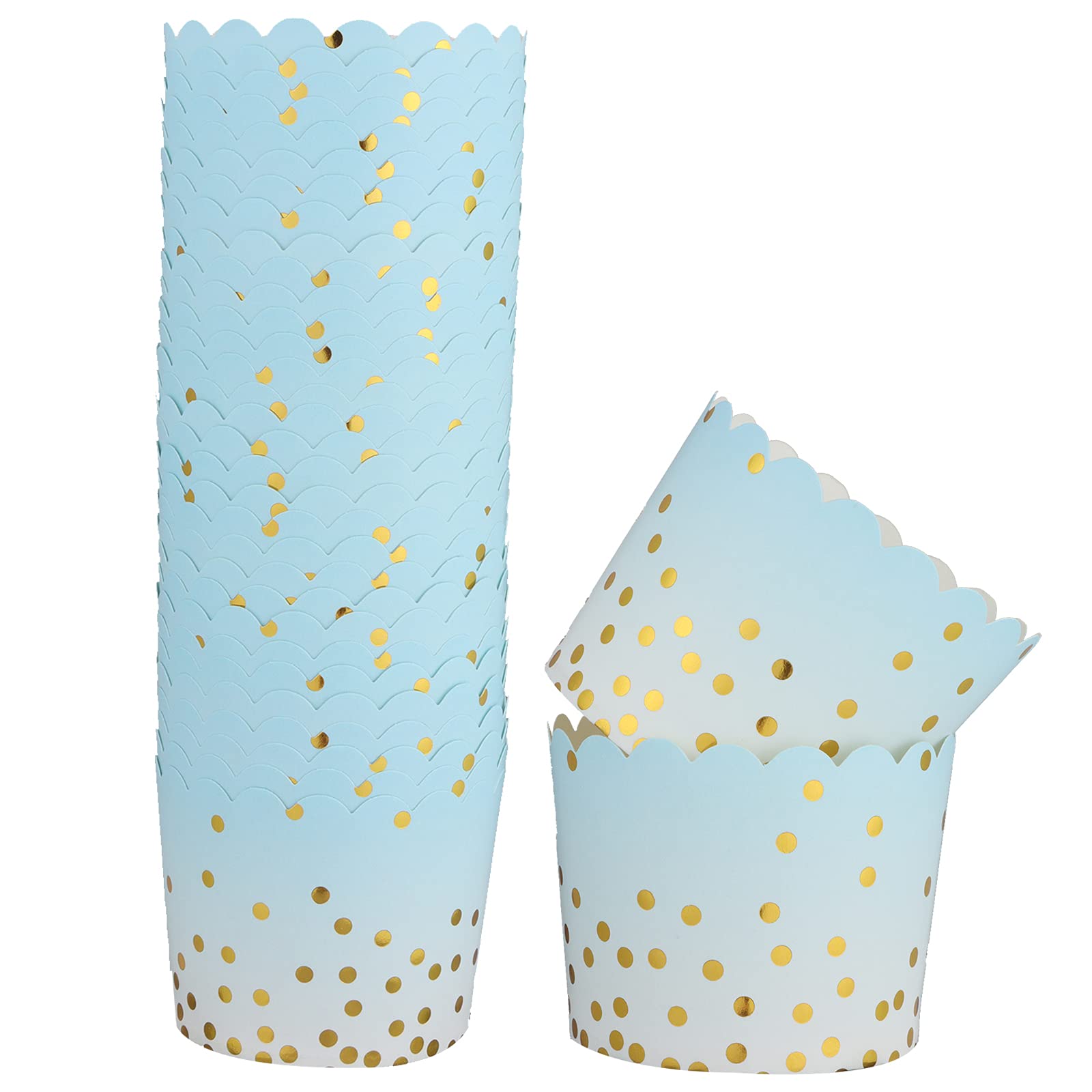 50 Stück bunte fettdichte Papier-Backförmchen, große Cupcake-Papiereinlagen, Einweg-Muffinförmchen, Cupcake-Halter, Behälter für Hochzeit, Party, Festival, Abschlussfeier