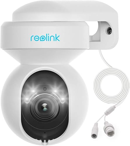 Reolink Cámara de seguridad WiFi E1 para exteriores cámara PTZ HD de 5 MP para seguridad del hogar seguimiento automático WiFi de doble banda de 245